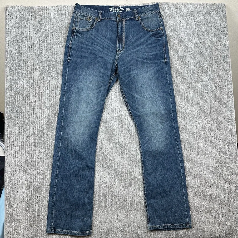 Wrangler‎ Retro Slim Boot Jeans 38x36 Cowboy Boot Western Denim Tall